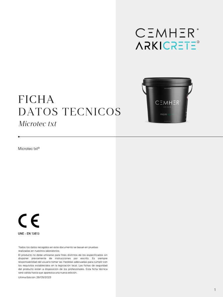 Ficha Tecnica Microtec | PDF | Revestimiento | Agua