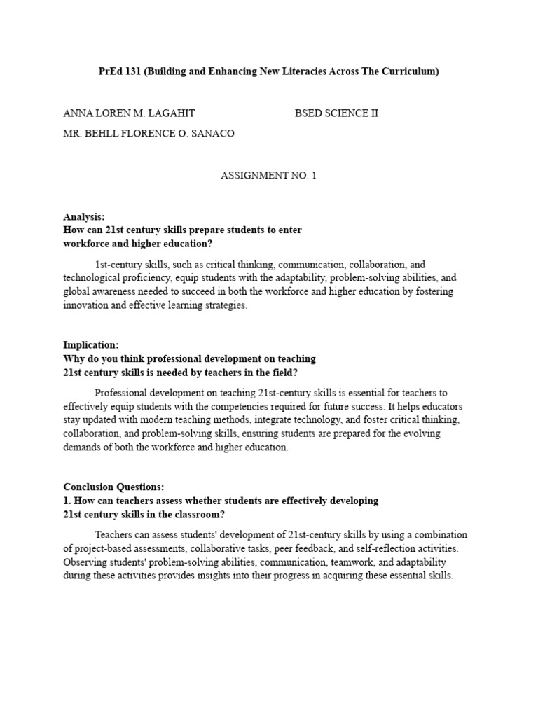 Enhancing 21st Century Skills in Education | PDF | Pedagogy ...