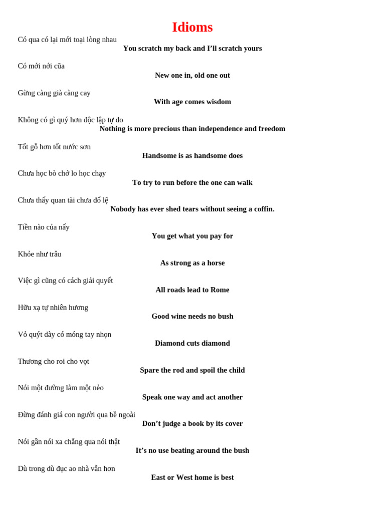 Idioms | PDF