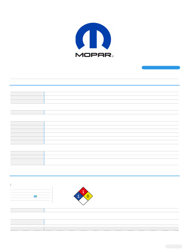 Mopar 8/9-Speed Fluid Safety Data Sheet | PDF
