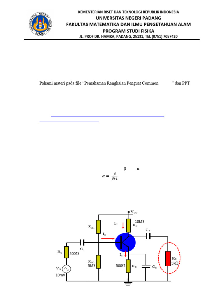 Tugas Elektronika: Penguat Common Emitor | PDF