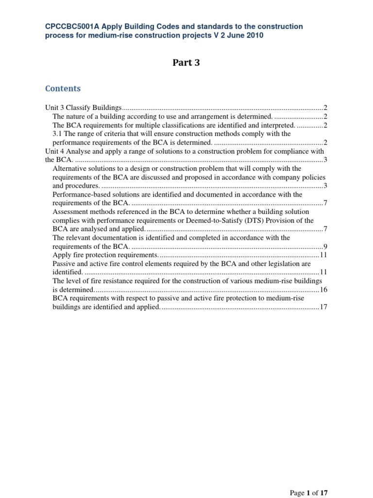 CPCCBC5001A Apply Building Codes and Standards To The Construction