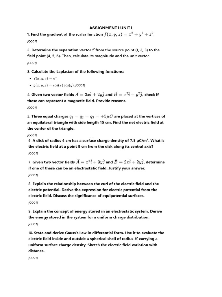Unit I Assignment Overview | PDF