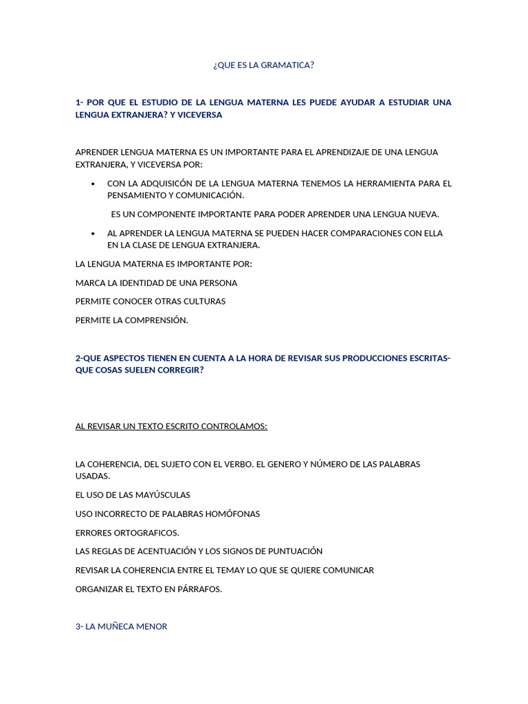 Que Es La Gramatica | PDF
