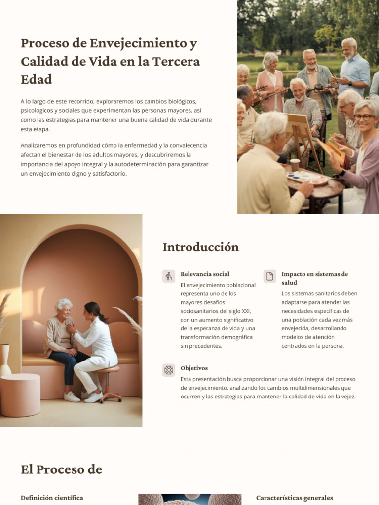 Proceso de Envejecimiento y Calidad de Vida en La Tercera Edad - PPTX ...