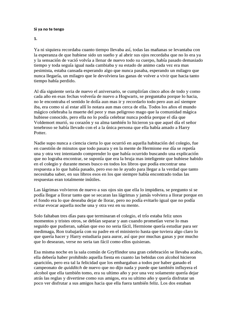 Si ya no te tengo | PDF | Harry Potter | Mitografía