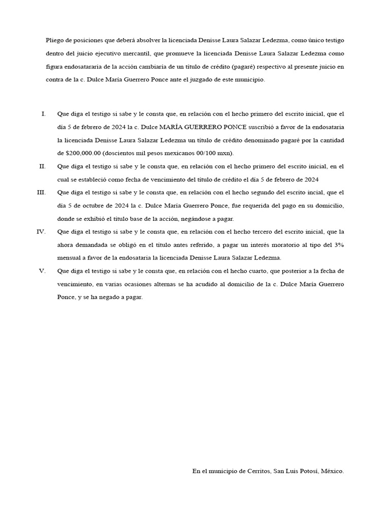 Testimonio en juicio mercantil sobre pagaré | PDF