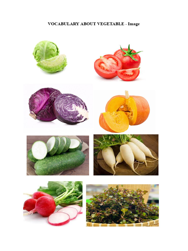 VOCABULARY ABOUT VEGETABLE - Image | PDF