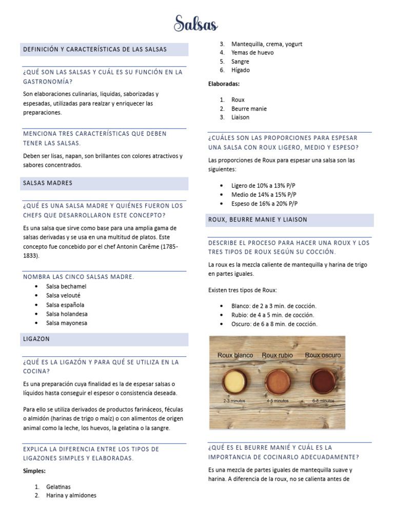 Clase 5 - Salsas | PDF | Salsa | Cocina francés