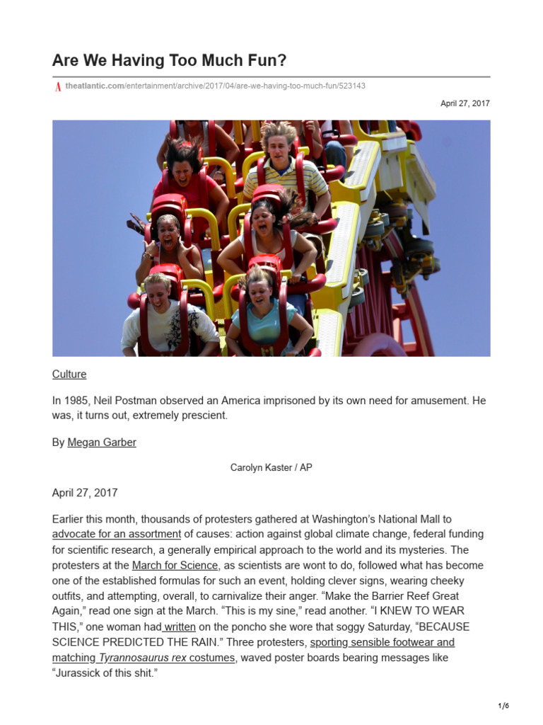 The Dangers of Excessive Fun in Politics | PDF