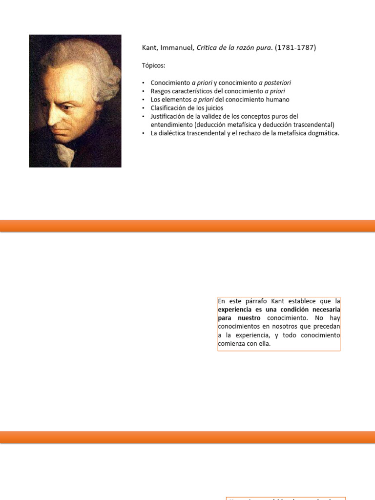 Kant, Immanuel, - (1781-1787) : Crítica de La Razón Pura | PDF | A ...