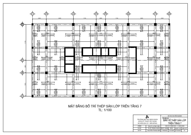bo tri thep san LOP TREN+ khung-Model | PDF