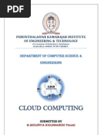 Cloud Computing: Perunthalaivar Kamarajar Institute of Engineering & Technology