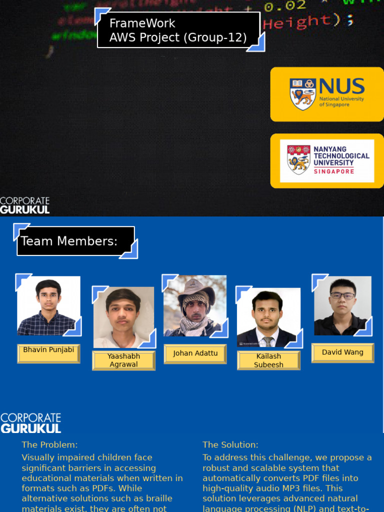 FrameWork AWS PROJECT (GROUP-12) | PDF | Speech Synthesis | Computer ...