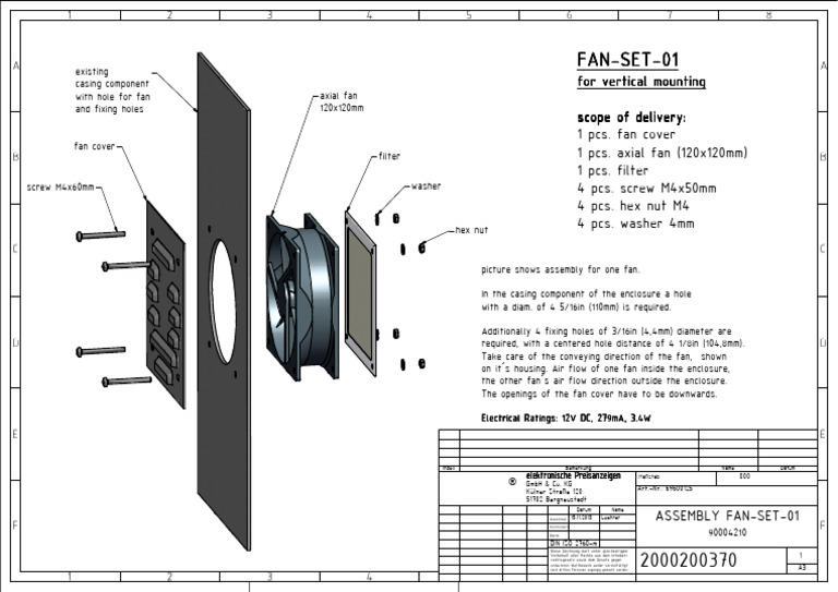 Assembly Instructions for Fan Set | PDF | Equipment | Manufactured Goods