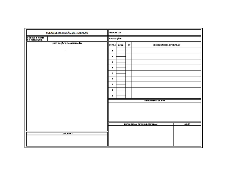 Folha Instrução de Trabalho | PDF