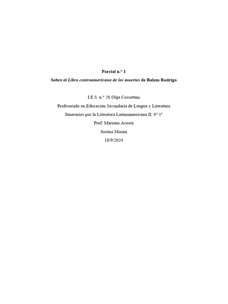 Análisis del Libro Centroamericano de los Muertos | PDF | Chiapas ...