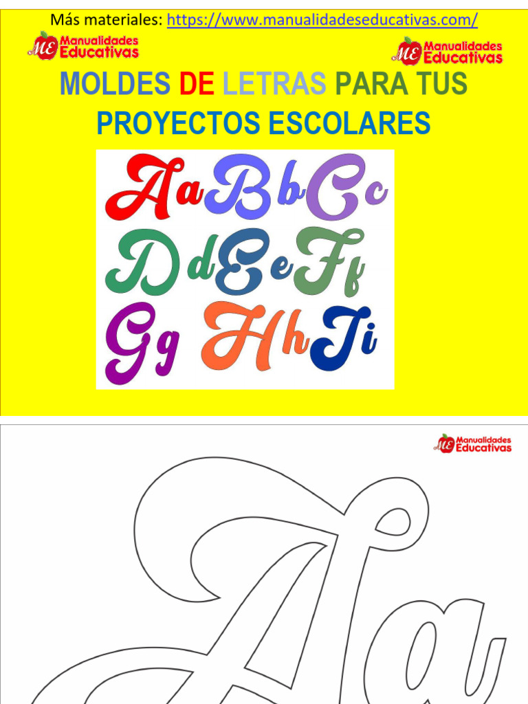 Moldes de Letras para Proyectos Educativos 2024-2025 | PDF