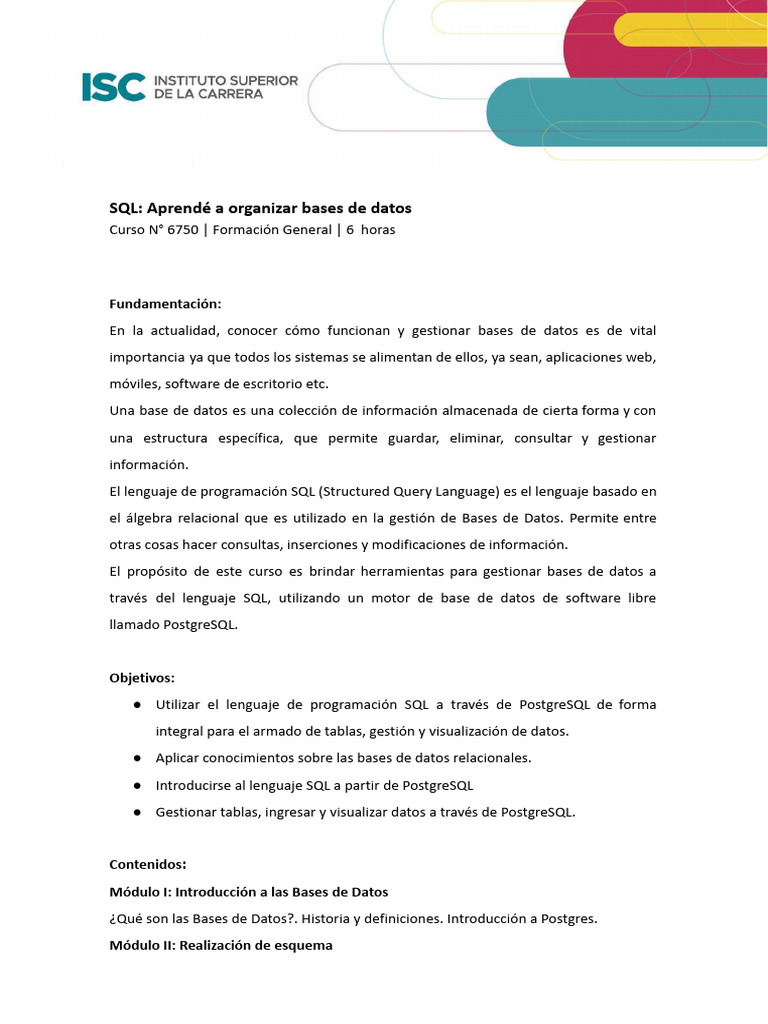 SQL - Aprendé A Organizar Bases de Datos - 6750 | PDF