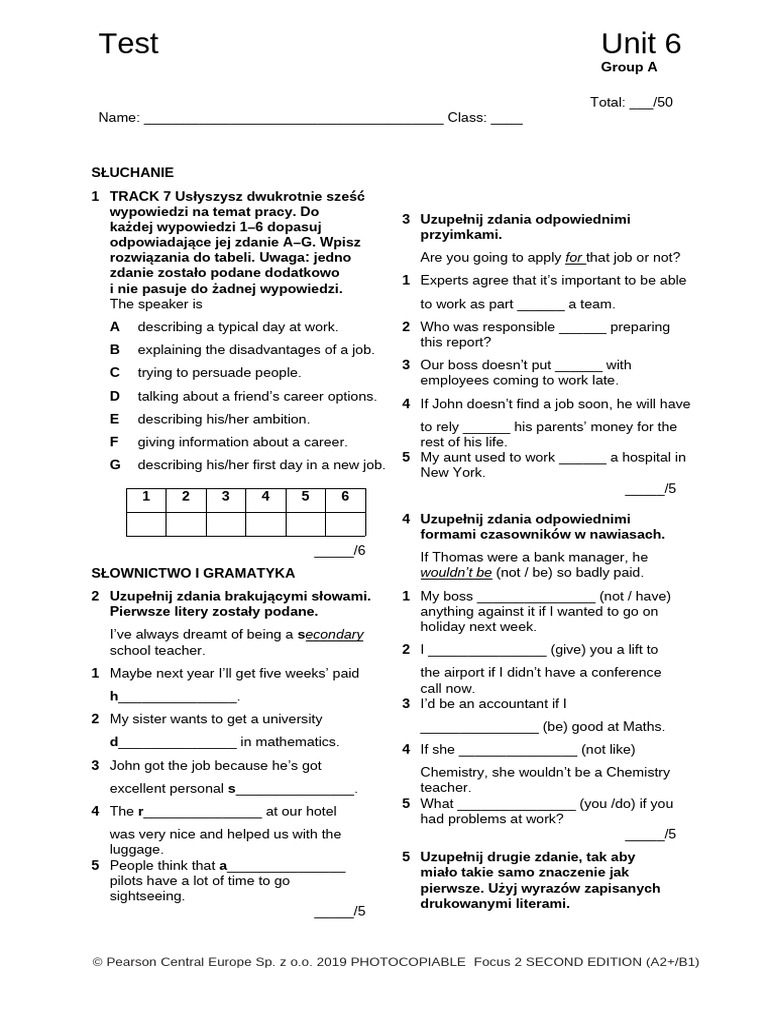 Test Unit6 A | PDF