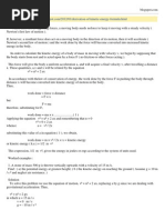 Derivation of Kinetic Energy Formula