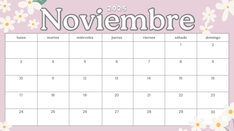 Calendario de noviembre 2025 | PDF