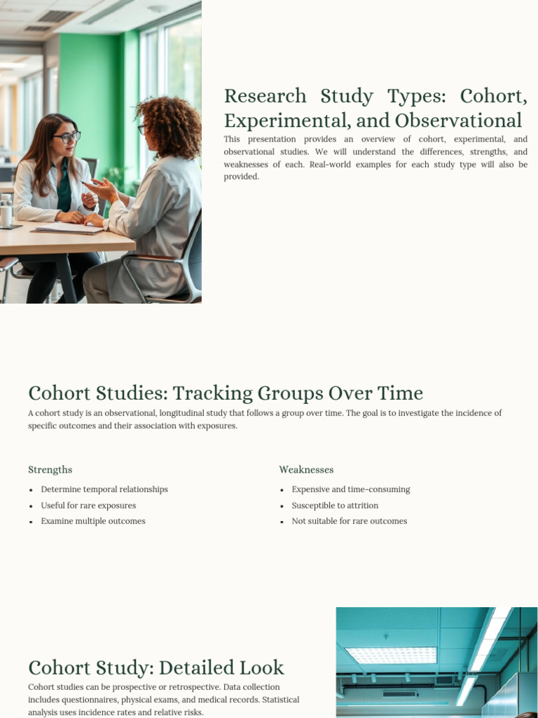 Research Study Types Cohort Experimental and Observational PDF | PDF ...
