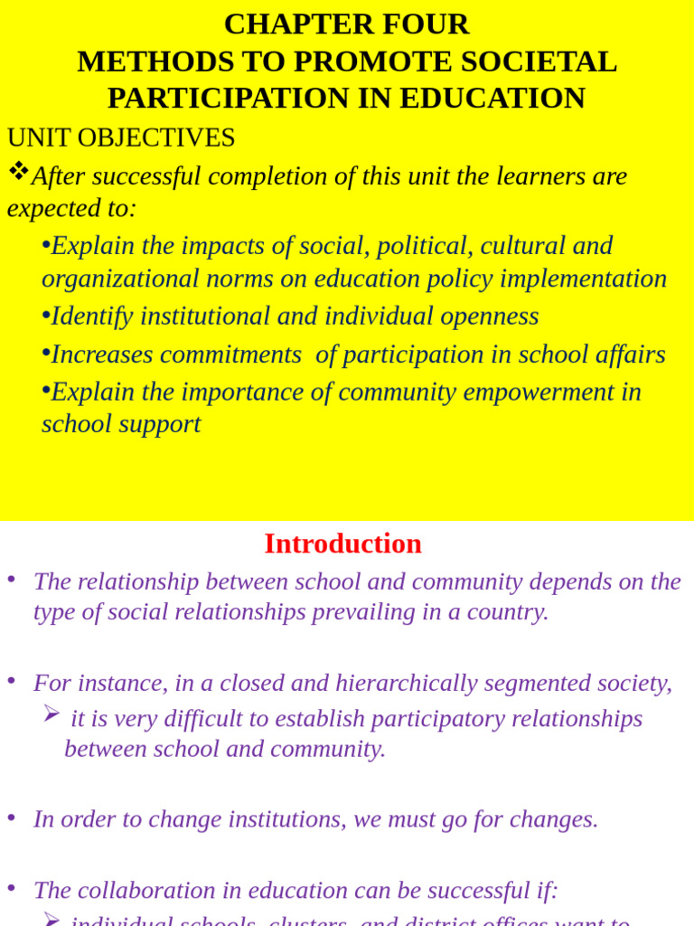 Promoting Community Participation in Education | PDF | Non Governmental ...