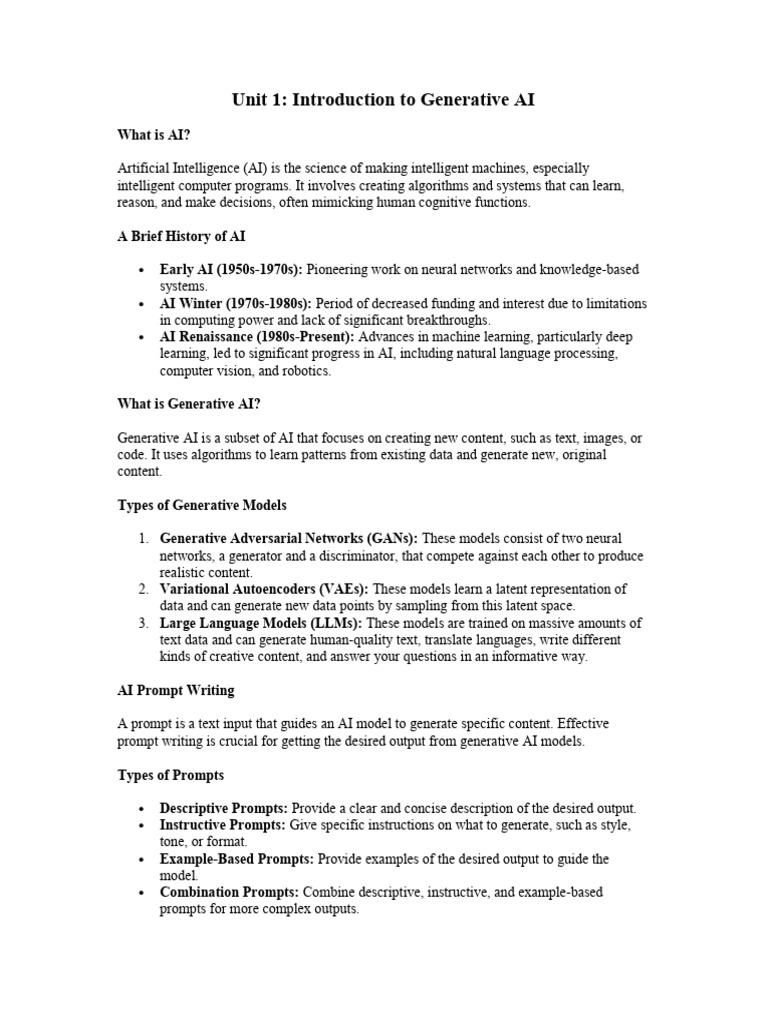 Understanding Generative AI and Prompts | PDF | Artificial Intelligence ...
