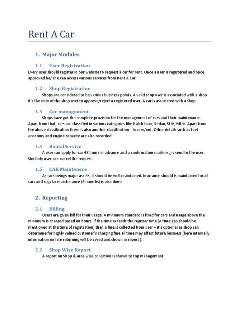 Comprehensive Car Rental System Guide | PDF | Car Rental | Insurance