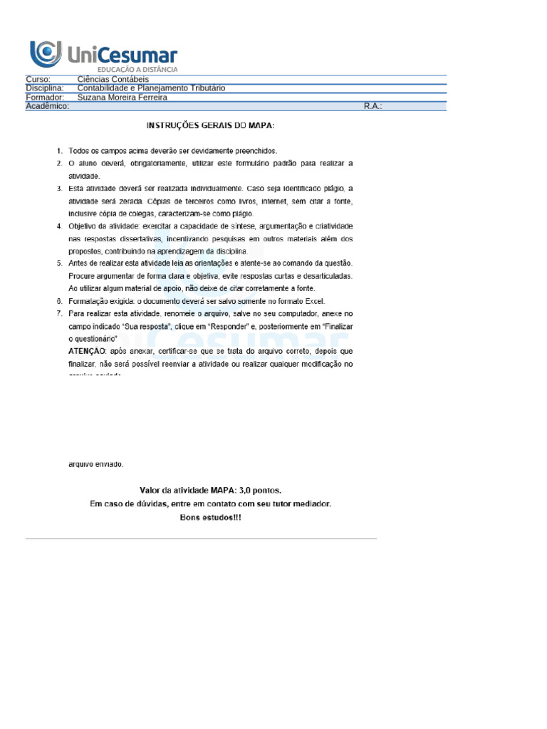 MAPA - CCONT - CONTABILIDADE E PLANEJAMENTO TRIBUTÁRIO | PDF | Imposto ...