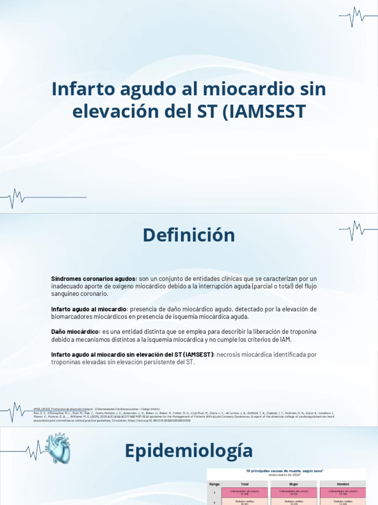 Infarto Agudo Al Miocardio Sin Elevación Del ST | PDF | Infarto de ...