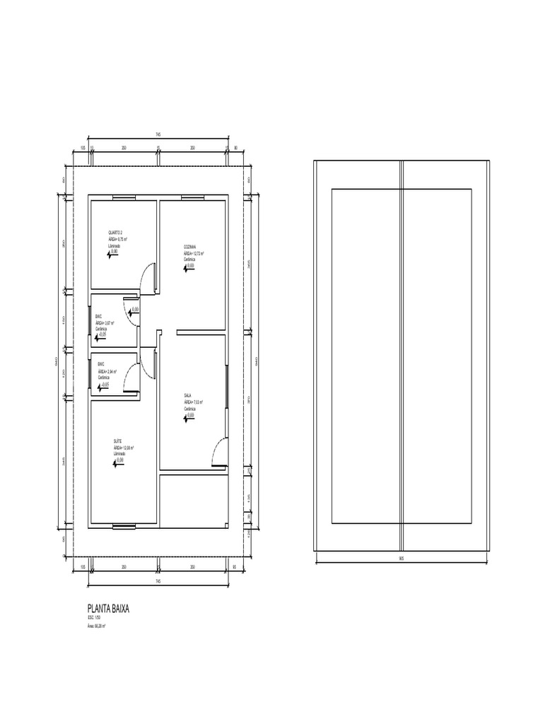Planta Baixa de Casa 3 Quartos | PDF