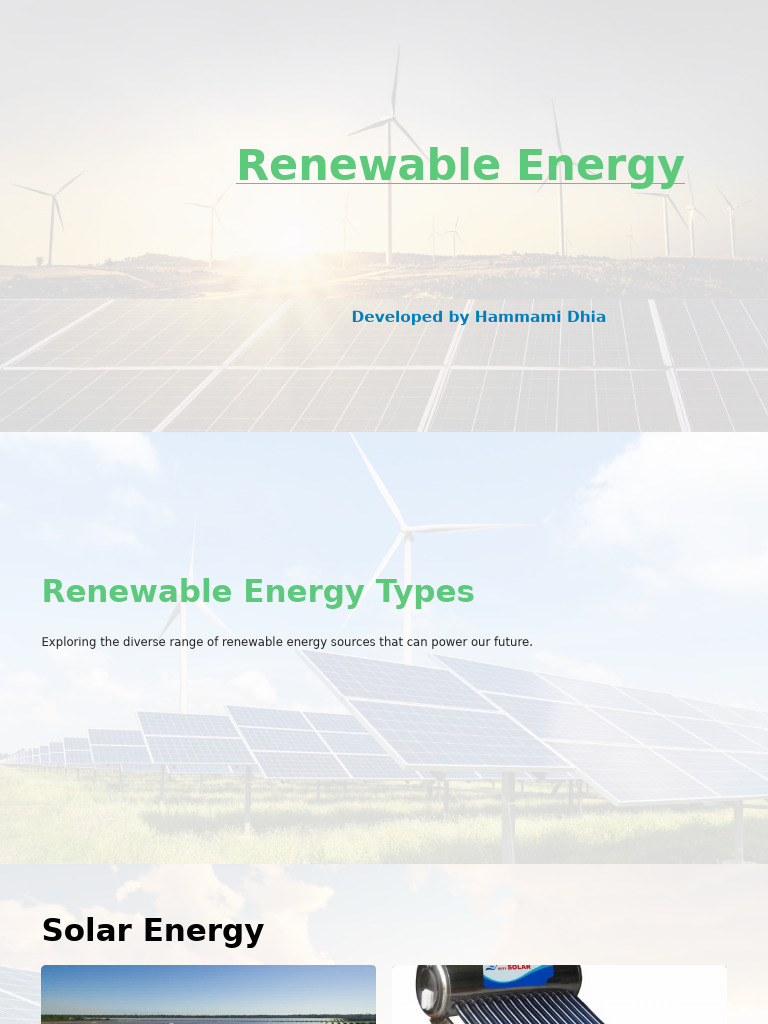 Types and Benefits of Renewable Energy | PDF