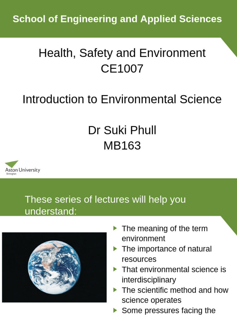 Introduction to Environmental Science | PDF | Natural Environment ...