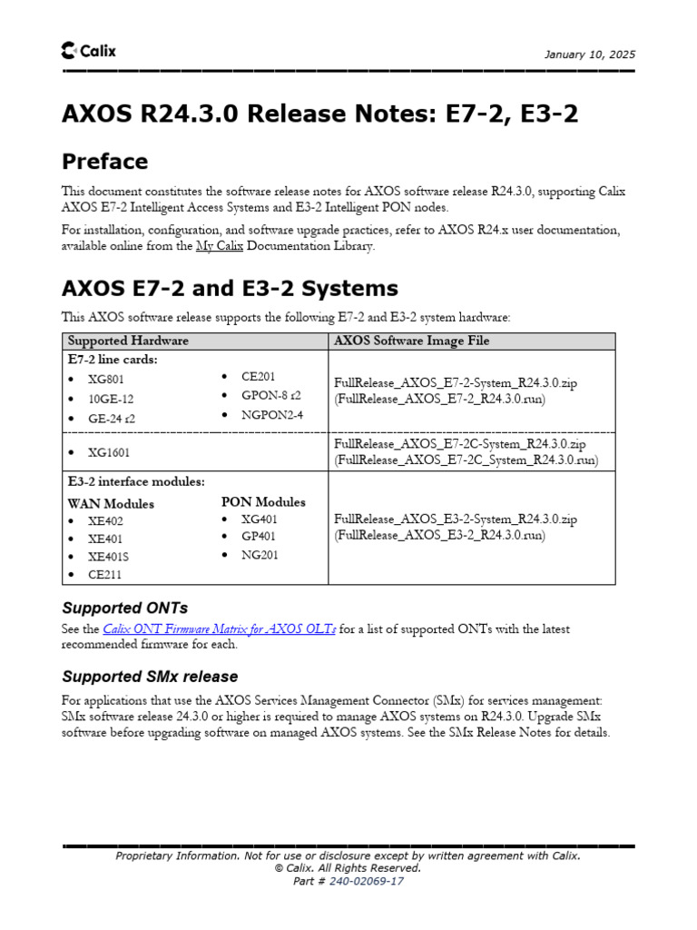 AXOS-R24-3-0_ReleaseNotes_E7-2_E3-2 | PDF | Command Line Interface ...