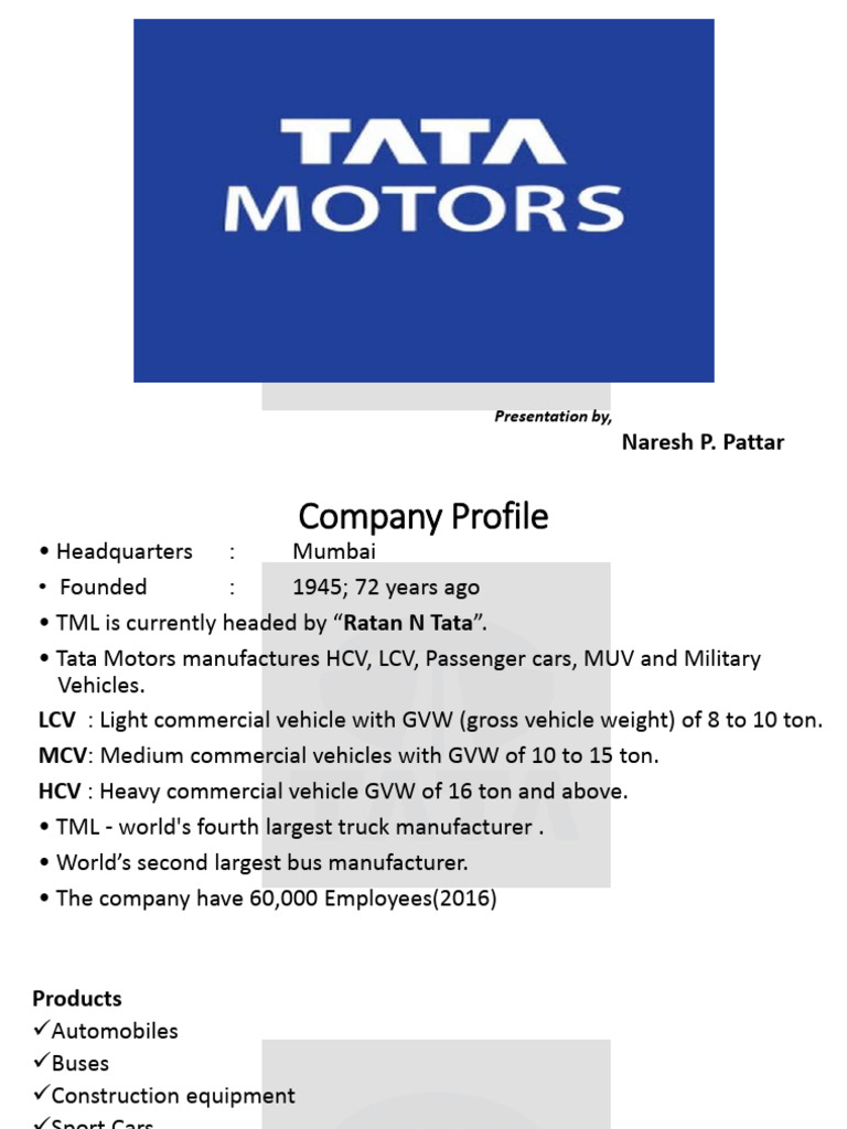 Tata Motors Company Overview and History | PDF | Transport | Land Vehicles