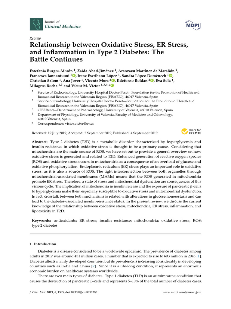 Oxidative Stress and Type 2 Diabetes Links | PDF | Reactive Oxygen ...