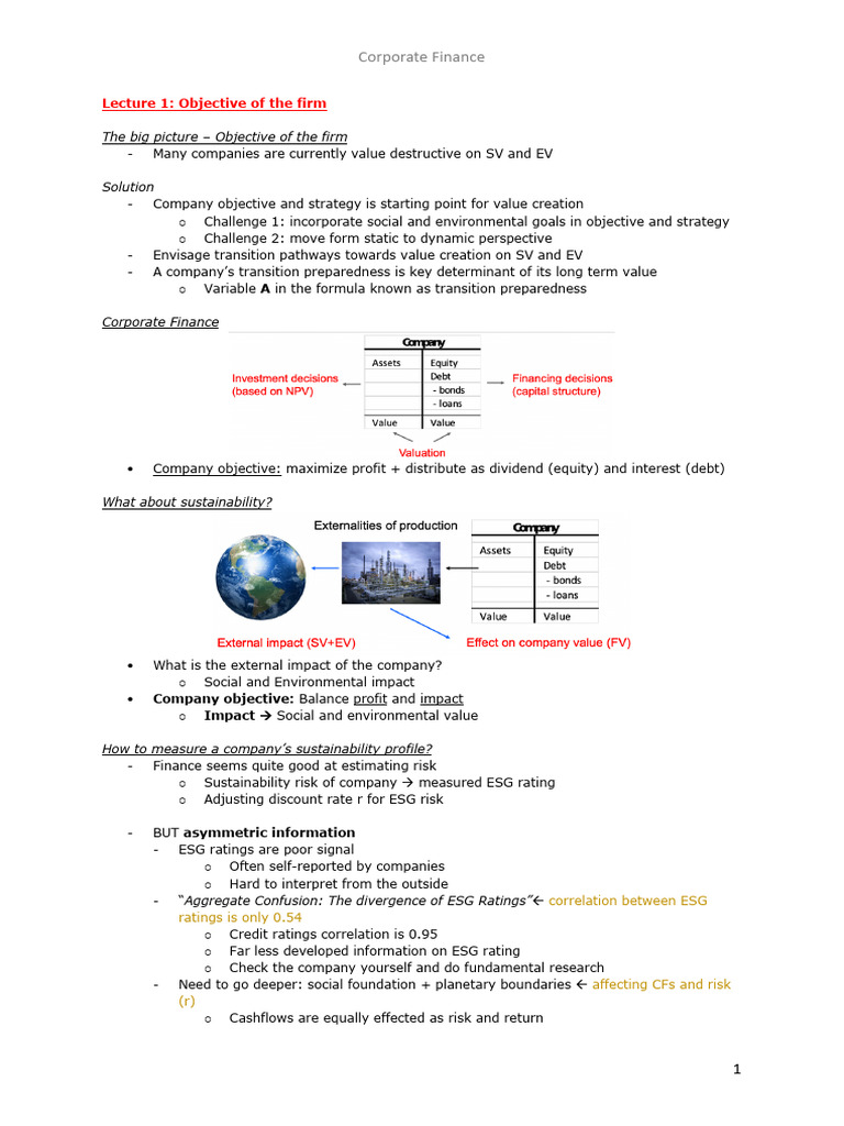 F&I - RSM - Corporate Finance Summary | PDF | Net Present Value ...