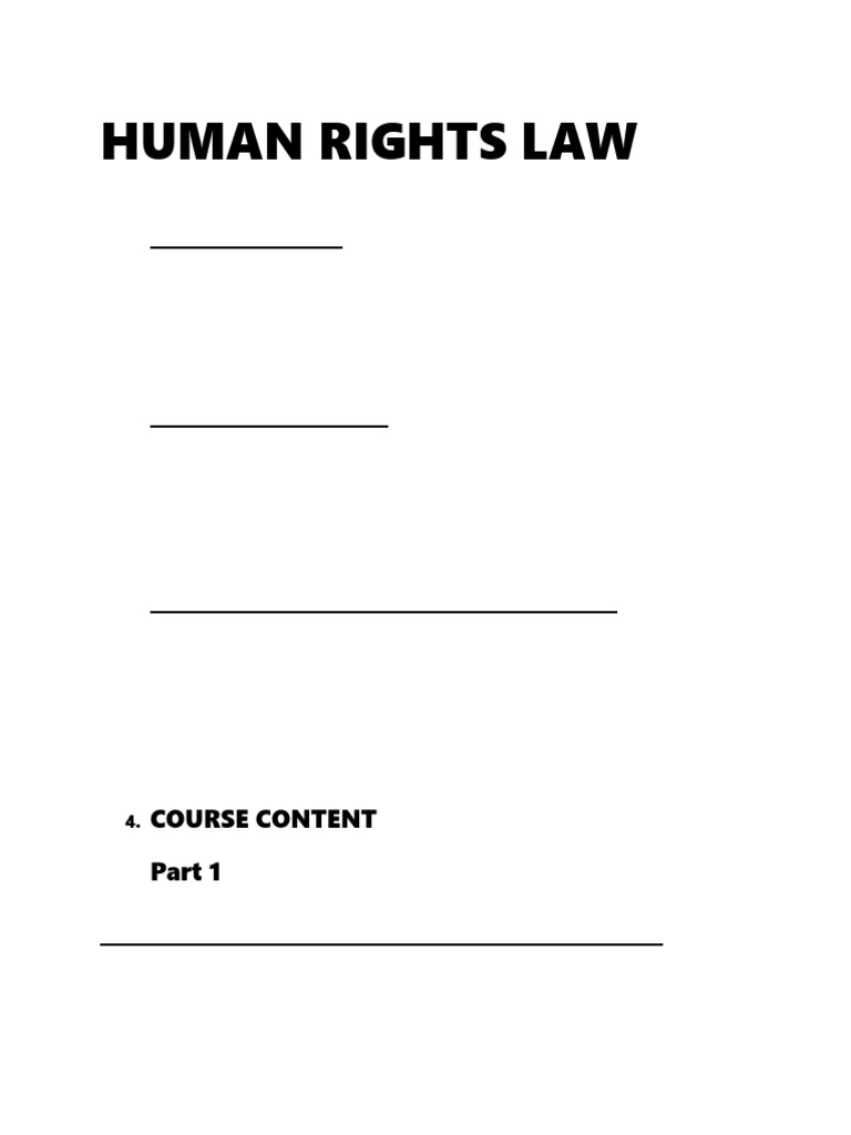 Human Rights Law | PDF | Human Rights | Natural Law