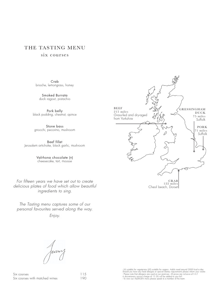 OXO Restaurant Tasting Menu | PDF | Foods | Cuisine