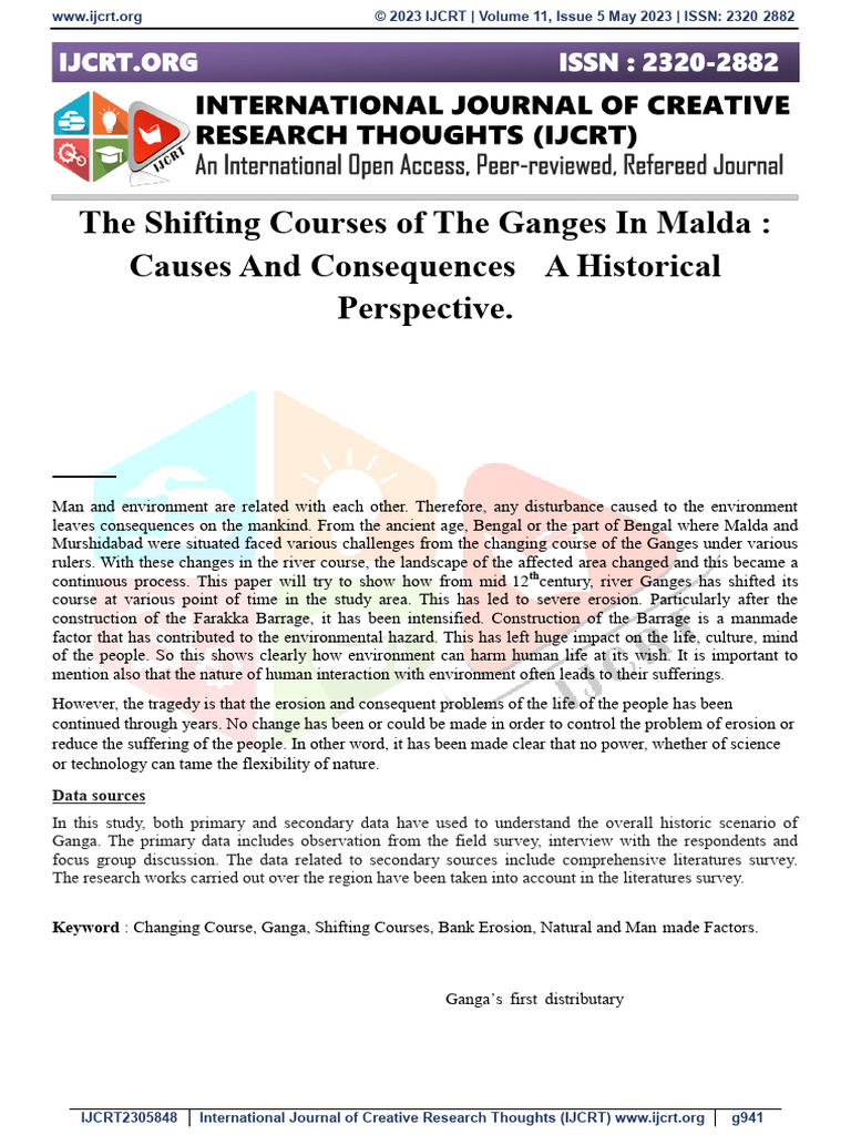 Ganges Course Changes in Malda History | PDF | River | Erosion