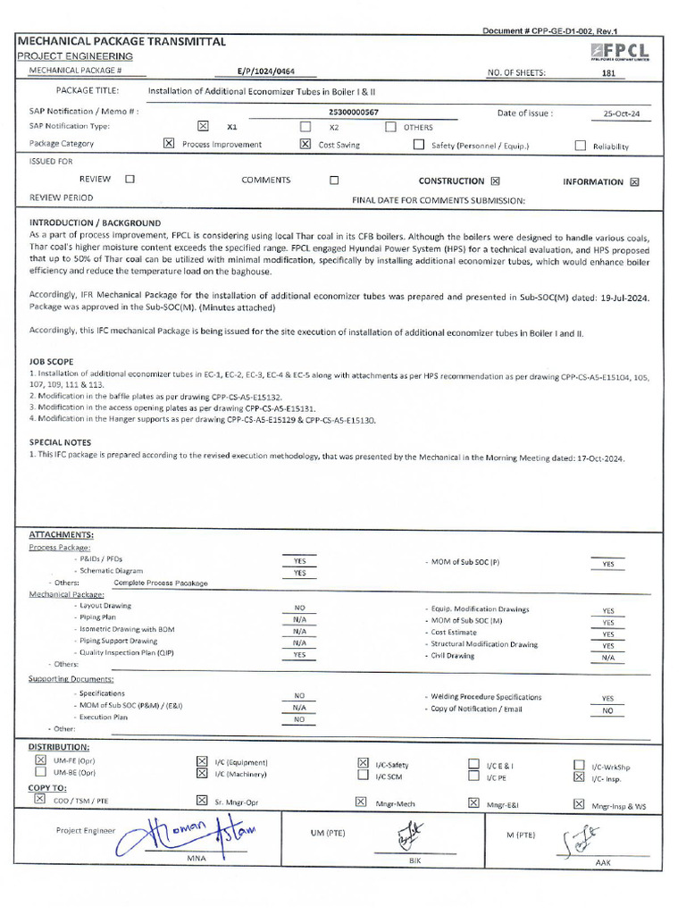 Engineering Request for Boiler Components | PDF | Mechanical ...