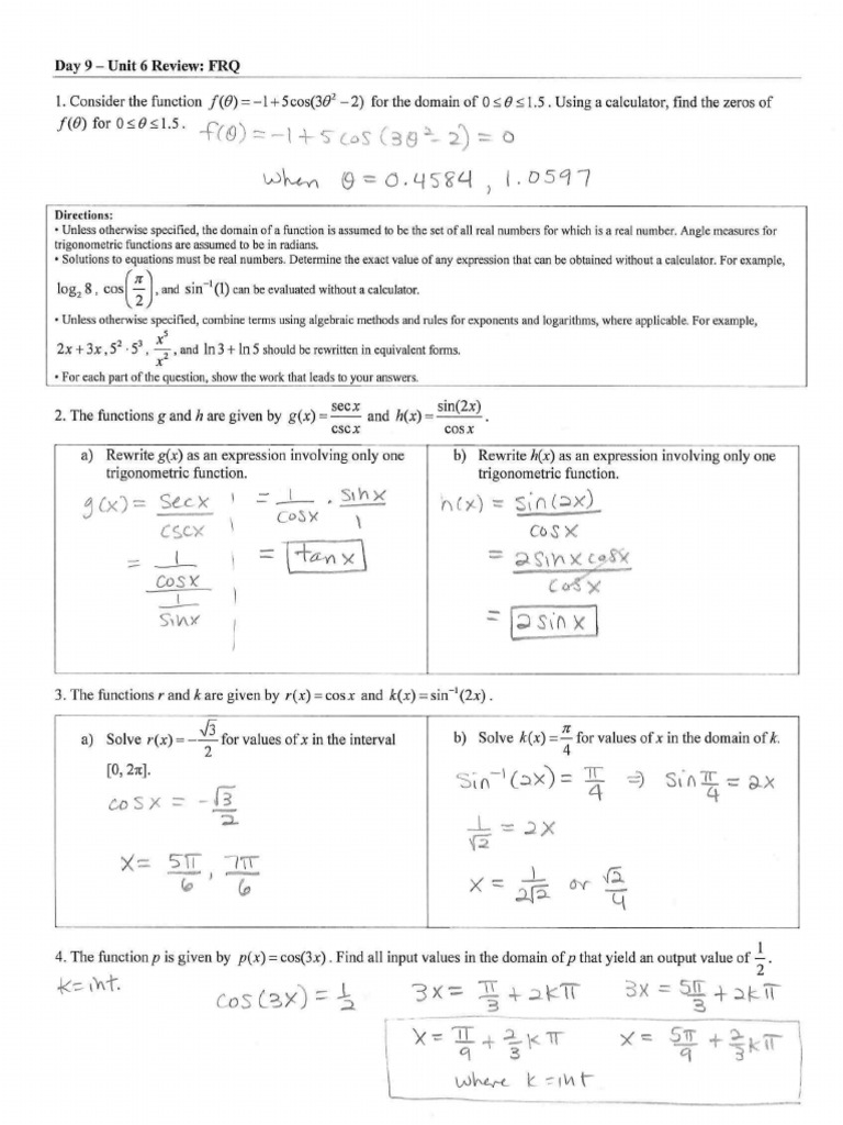 A FP+PCBC+Unit+6+Day+10+Unit+6+Review+FRQ | PDF