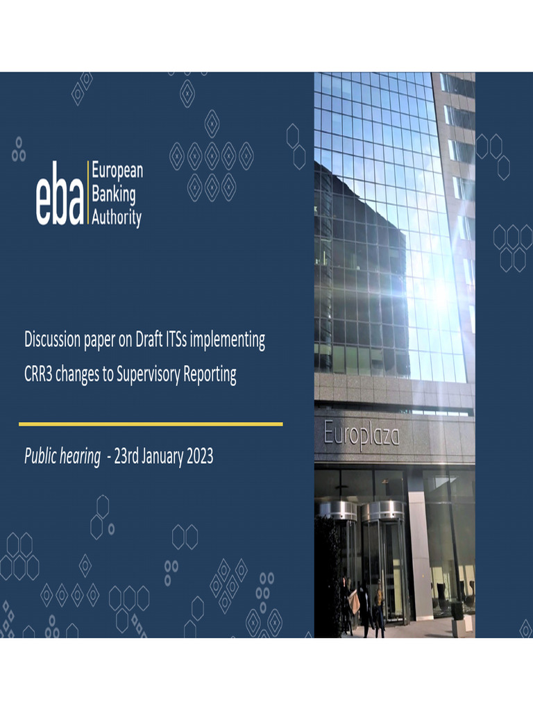 CRR3 Supervisory Reporting Draft ITS | PDF | Basel Iii | Investing