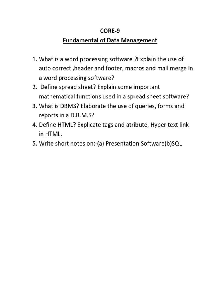 Data Management Fundamentals Explained | PDF