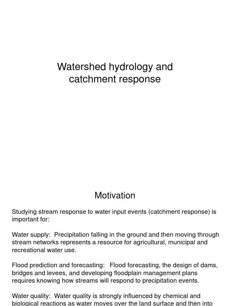 Watershed Hydrology and Stream Response | PDF | Drainage Basin ...