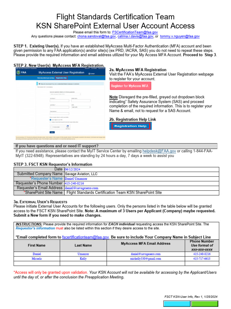 FAA KSN User Account Registration Guide | PDF | Computing
