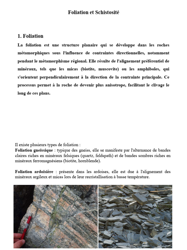 Foliation et séquences métamorphiques | PDF | Classification des ...