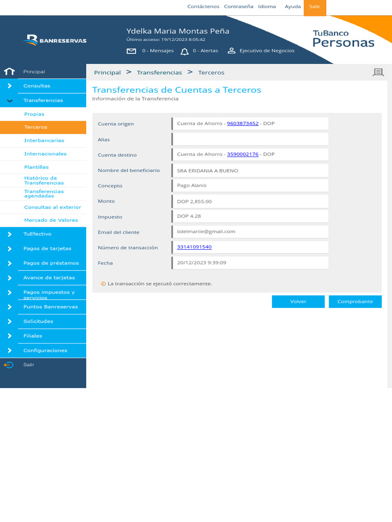 Comprobante de Transferencia Banreservas | PDF